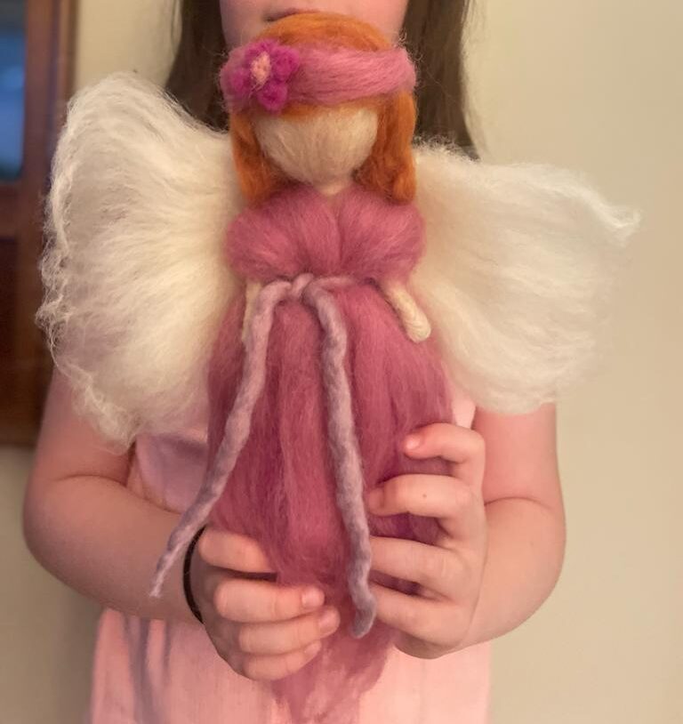 Pink Fairy made with needle felting